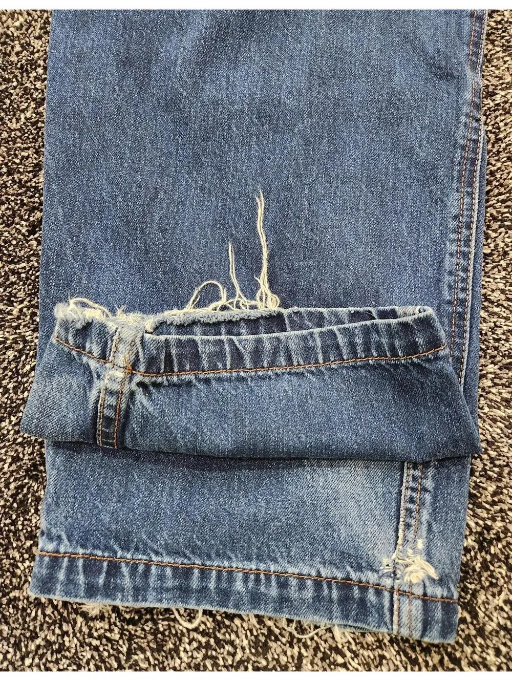 Empyre Relaxed Wide Jeans Men's 32 Blue Denim Baggy Y2K Double Knee Loose Skater
